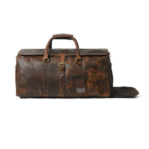 Sac polochon de voyage en cuir personnalisé bagage à main de luxe pour le week-end avec logo personnalisé style tendance OEM ODM vente en gros sac de voyage - Product Image 2
