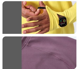 เสื้อสเวตเชิ้ตแขนยาวผู้ชาย สำหรับออกกำลังกาย แห้งเร็ว ระบายอากาศดี เหมาะสำหรับวิ่งและเล่นกีฬา สีพื้น สำหรับฤดูใบไม้ผลิ - Product Image 4