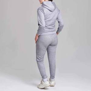 Logo personnalisé poids lourd 100% coton couleur unie pull survêtement ensemble unisexe plaine sweat à capuche jogger pour les femmes - Product Image 3