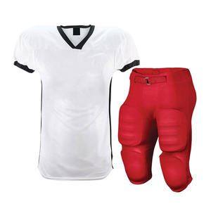 Ensembles d'uniformes de football américain personnalisés en gros pour adultes, manches courtes, respirants, séchage rapide, 100 % polyester, sublimation personnalisée, qualité supérieure - Product Image 1