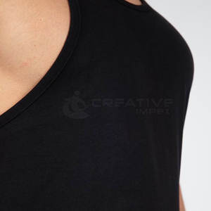 Camiseta sin mangas de algodón 100% con estilo para hombre, ropa deportiva de punto transpirable para gimnasio, ropa activa informal a la venta - Product Image 3