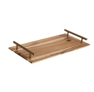 Venta al por mayor de bandejas de secado de madera con mango de metal para dulces, verduras, postres, bandeja de exhibición de alta calidad, superventas - Product Image 6