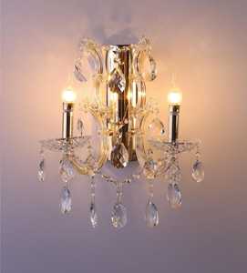 Aplique de pared de cristal con 2 luces Iris |   Lámpara de Techo Moderna de Latón o Cromo con Dos Lámparas, Iluminación Clásica de Dos Lámparas para Tocador o Decoración - Product Image 5