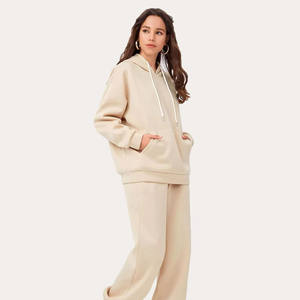 Customized logo Women Light Beige high quality Zipper Tracksuit <b>Slim</b> <b>Fit</b> <b>Jogger</b> Set Casual Sportswear 2025 OEM - Product Image 4