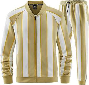 ชุดออกกำลังกายผู้ชายมาใหม่ชุดวอร์มเสื้อแจ็คเก็ต2ชิ้นและมีซิป - Product Image 1