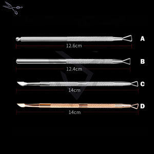 Empujador de Cutículas Dorado, Limpiador de Esmalte de Gel UV, Removedor de Esmalte de Gel, Herramienta de Arte de Uñas, Empujador de Uñas Plano - Product Image 4