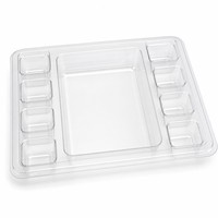 Barquette en PET recyclable transparente avec compartiments latéraux profonds centraux pour l'emballage d'électronique industrielle, personnalisable