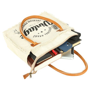 Women Casual Hobo Shoulder <b>Bag</b> Canvas <b>Tote</b> <b>Bag</b> <b>with</b> Leather Strap Canvas Bucket <b>Bag</b> <b>with</b> <b>Pocket</b> and Zipper - Product Image 2