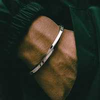 Bracelet tendance en acier inoxydable argenté pour homme Bracelets torsadés polis pour homme