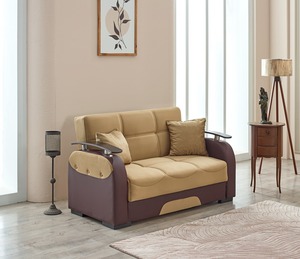 Elegante y cómodo sofá cama de tela de terciopelo relleno de esponja duradero reclinable para sala de estar uso en el sótano apartamento extensible - Product Image 3