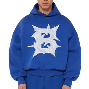 Conjunto de Sudadera con Capucha y Pantalones Jogger de Felpa Gruesa Bordada de Otoño, Personalizada OEM, 500 GSM, Hombros Caídos, MOQ Bajo - Product Image 1