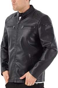 Chaqueta de cuero sintético James para hombre (tallas normales, grandes y altas) - Product Image 2