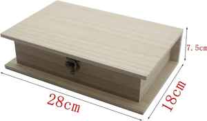 Contenedores de almacenamiento de caja de madera estándar con tapas Caja de almacenamiento de joyas Organizador con cerradura con bisagras de artículos diversos - Product Image 5