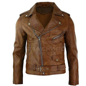 Blouson en cuir de motard de haute qualité, coupe-vent, équipement de moto, blouson en cuir de moto personnalisable - Product Image 1
