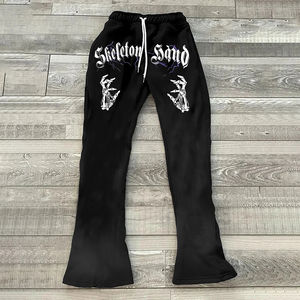 Y2K Flared <b>Pants</b> for Men & Women Hip Hop Loose 3D Print Sweatpants Mid-Waist Casual Streetwear Vintage Sporty Trousers - Product Image 3