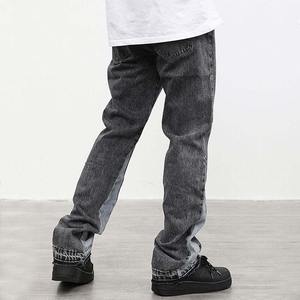 Custom <b>Men's</b> Summer <b>Flared</b> <b>Jeans</b> High Street Style Patchwork Loose Hip Hop Denim Pants Washed <b>Jeans</b> - Product Image 4
