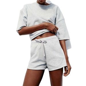 Nouveau style, ensembles deux pièces personnalisés avec shorts, conception OEM sur mesure, assortis, 100 % coton, ensembles pour femmes, vêtements pour femmes, ensembles jumeaux 2026 - Product Image 2