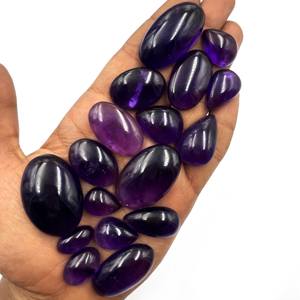 Forme de mélange de pierres précieuses en vrac de cabochon d'améthyste naturelle (ovale/coussin/poire) pour la fabrication de bijoux - Product Image 5