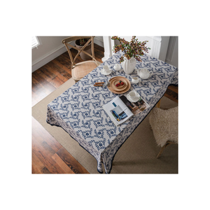 Private Label 100% Cotton Floral <b>White</b> Embroidered 60x108 Sustainable Handmade OEM ODM GOTS Certified <b>Table</b> <b>Cloth</b> MOQ Friendly - Product Image 5