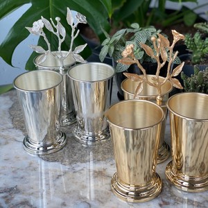 Affordable Luxury Silver & Gold Metal 3-Compartment Floral Design Cutlery Holder - Product Image 4