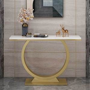 OMAN Contemporary Console <b>Table</b> with Mirrored Glass Top Iron Frame for Living Room Bedroom Farmhouse Feature <b>Storage</b>-CST055 - Product Image 3