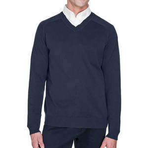 Jersey de hombre con cuello en V 100% algodón suéter de color sólido Otoño e Invierno suéter informal de manga larga - Product Image 4