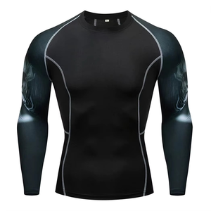 OEM ODM Rash Guard Men Sublimation <b>Printed</b> Spandex Bjj Rash Guard Gym <b>Surfing</b> Diving Rashguard Compression Shirts MMA Rash Vest - Product Image 2