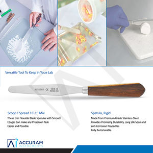 Spatule à plâtre professionnelle Accuram, rigide, 19 cm, en acier inoxydable, pour laboratoire dentaire, mélange, étalage, cirage, sculpture, modelage, découpe, CE - Product Image 3