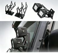 Supports de fixation pour éclairage de capot LED Wind Winner A-pillar pour Jeep Wrangler JK 2007-2018