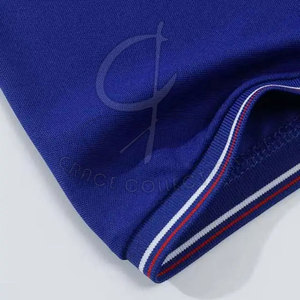 เสื้อยืดโปโลลายทางสำหรับผู้ชายเสื้อยืดคอตตอน100% พิมพ์โลโก้ตามสั่ง - Product Image 3