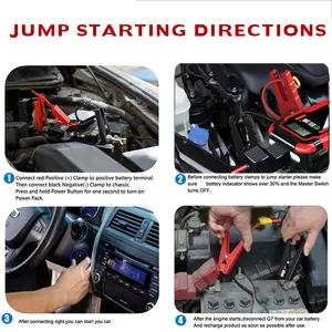 Portable Car Jump Start 16800mAh 2000A Battery Jump Starter Car Jump Starter 12V With Power Bank