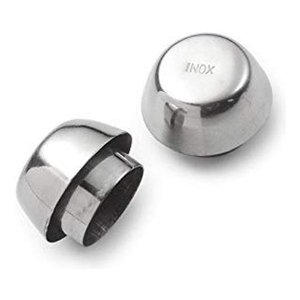 Juego de 2 Protectores Antisalpicaduras LILLO de Acero Inoxidable Cromado Pulido para Cafeteras de 130 mm - Product Image 1