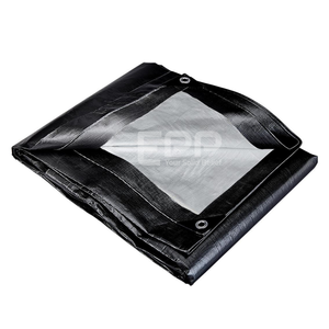 Bâche noire bâche PE imperméable 12x14 pieds bâches poly tout usage robustes moyennes bâches de couverture contre l'eau - Product Image 3