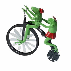 Artes decorativas sólidas ciclismo ranas figura decorativa jardín césped granja escultura ranas molino de viento objeto y acento Hotsale - Product Image 5