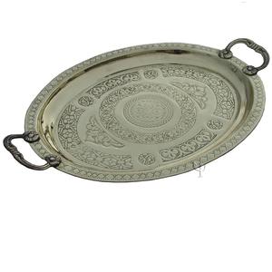 Platos deliciosos para servir, postre, hogar, Hotel, restaurante, vajilla, plato para servir comida, bandeja de servicio de Metal con recubrimiento de polvo negro - Product Image 3