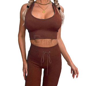 Venta caliente Mejor Precio Conjunto de yoga para mujeres Compresión de cintura alta Tight Push Up Yoga Set En stock - Product Image 1