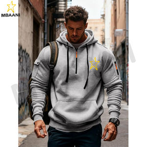 Multiple athletic <b>fleece</b> pullover options are available that combine a hoodie, <b>quarter</b>-<b>zip</b>, and kanga pocket. - Product Image 3