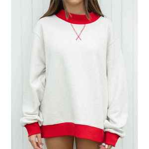 Sweat-shirt Femme Col Haut Manches Longues Col Montant Logo Avant Hiver Bicolore - Product Image 1