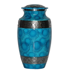 Urnes de crémation pour adultes en aluminium de haute qualité avec des urnes funéraires en métal fini de couleur verte et noire pour les cendres humaines - Product Image 6