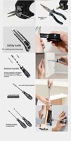 Ensemble d'outils ménagers et de tournevis électriques 37 pièces, kit d'entretien complet pour la maison, matériel essentiel