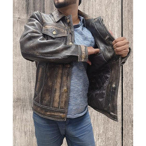 Meilleure vente Veste en cuir imperméable pour homme Vêtements d'hiver Veste en cuir pour homme Offre Spéciale Veste d'hiver en cuir pour homme - Product Image 5
