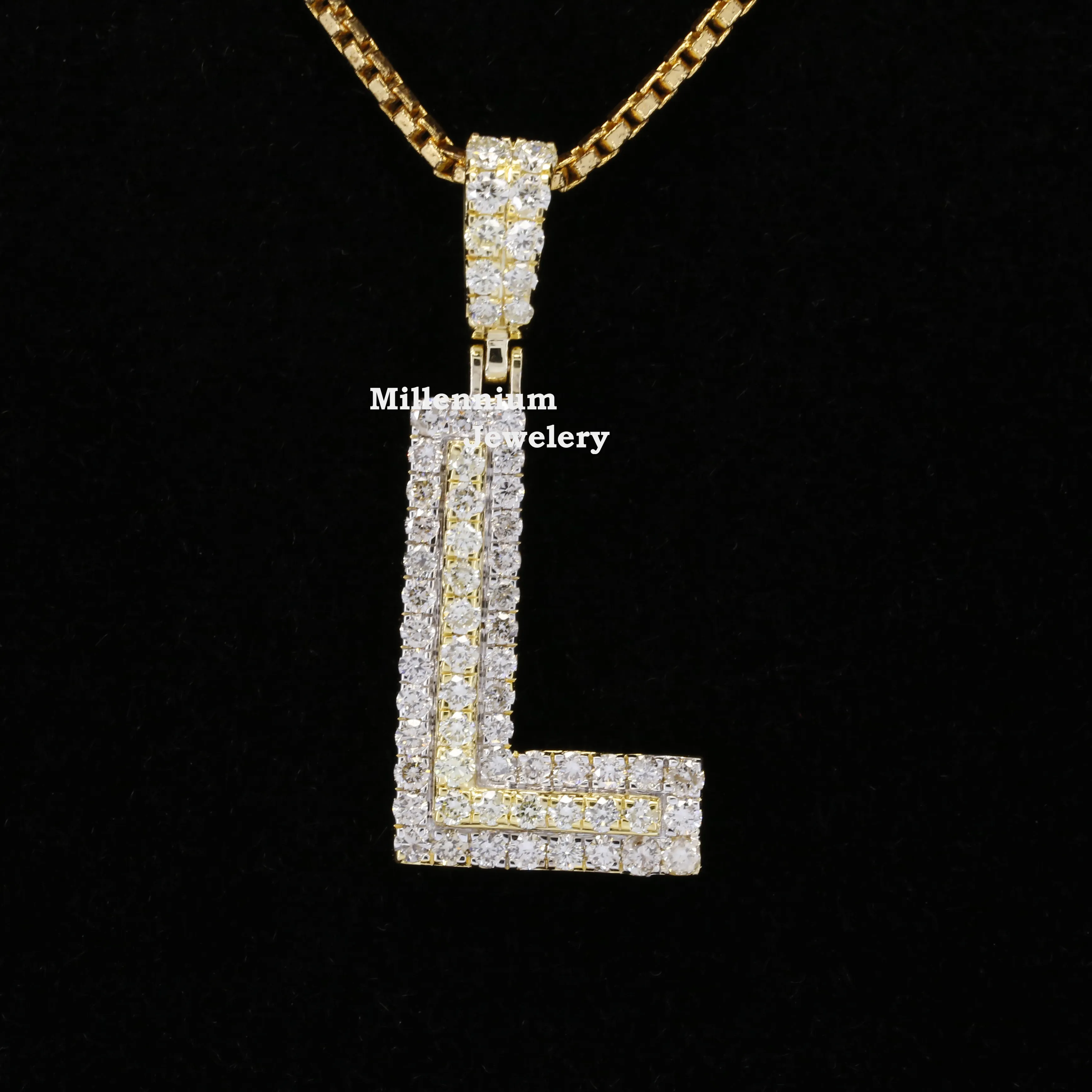 Luxus Custom Initial Moissan ite Diamant Anhänger für Männer In Sterling Silber Hip Hop Anhänger zum Fabrik preis
