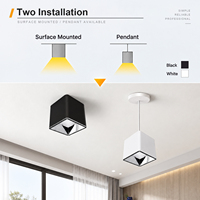 Spot LED Moderne à Montage en Surface 9W 12W 20W 30W 3000K Carré COB pour Bureau, Îlot de Cuisine