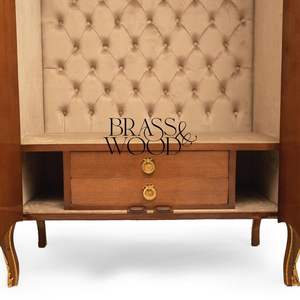 Armario de Estilo Francés de Lujo en Madera de Caoba con Incrustaciones Florales Intrincadas y Acabado de Alto Brillo para Decoración de Dormitorios de Palacio - Product Image 2