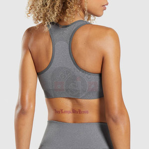 Custom Logo Solid Sports Bra Plus Size <b>Padded</b> Bra Workout Gym Sports Bra - Product Image 2