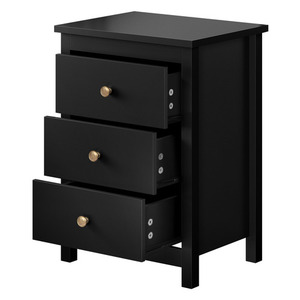 Mesitas de noche plegables de madera maciza negra de estilo escandinavo holandés moderno elegante minimalista hogar Hotel dormitorio mesitas de noche - Product Image 3