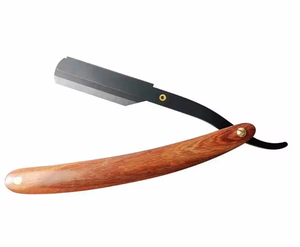 Maquinilla de afeitar recta de peluquero de hoja única con mango de madera, maquinilla de afeitar hecha a medida - Product Image 5
