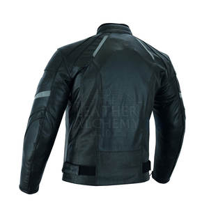 Blouson en cuir pour moto avec des matériaux de qualité supérieure, coutures solides, doublure confortable, ajustement réglable pour la conduite quotidienne - Product Image 5