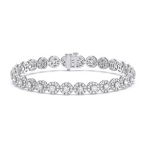 Elegant Floral Pattern 6.50 Carat Lab Grown Diamond Bracelet for Women Solid <b>Gold</b> Halo-Set Stones Diamond Bracelets <b>Bangles</b> - Product Image 4