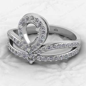 Anillo de Cóctel de Plata de Ley 925 de Alta Calidad con Microincrustaciones de Circonita Cúbica en Forma de Pera de 8x5 mm, Ideal para Joyería con Piedras Preciosas - Product Image 4